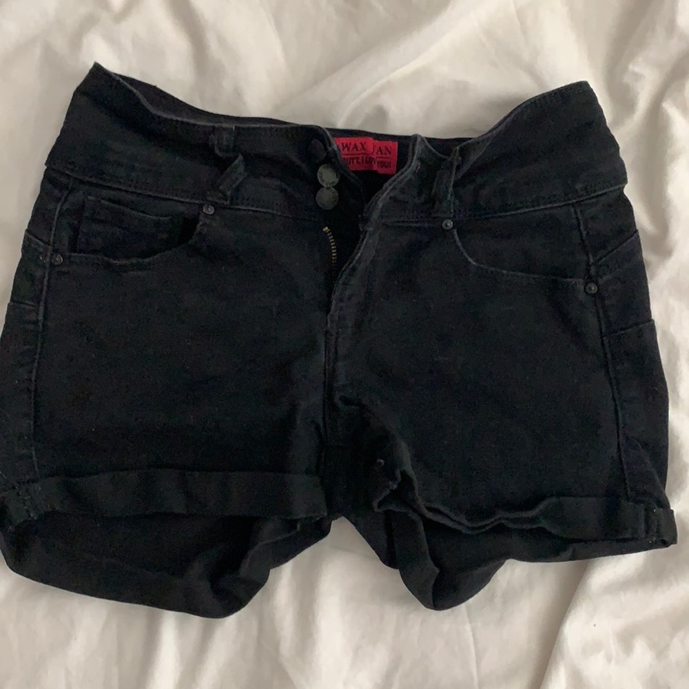 Black jean shorts